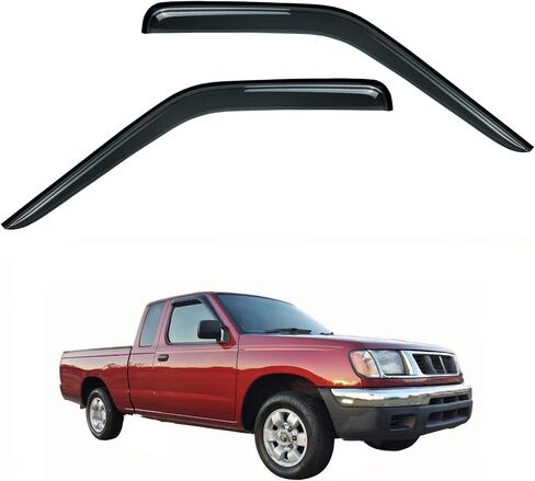 Out Side Mount Compatible with Nissan Frontier 98-04/ Xterra 00-04 Vent Window Visor Rain Guards Wind Deflector Smoke 2pc 92212 in Saudi Arabia