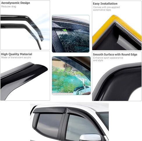Window Visors for Toyota Cresta MK5-X100 1997-2002 Rain Guard Side Window Vent Deflectors Tape-On Extra Durable Vent Visors Side Window Visor Deflector Comp in Kuwait