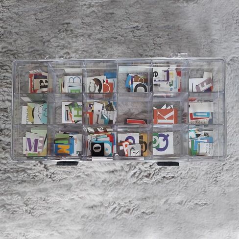 SnowTing 2 Pack 18 Grids Clear Plastic Organizer Box, Multi-grids Fixed Compartment Craft Storage Box for Beads, Fishing Tackles, Jewelry, Art Craft, Gem, Small Items in Saudi Arabia