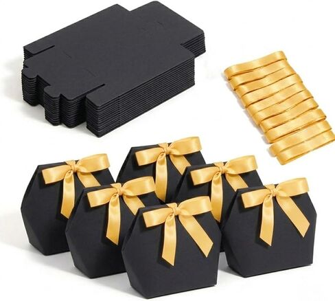 Rowcay Small Gift Boxes with Ribbons, 16 Pack Pink Foldable Empty Gift Boxes for Wedding Party Favors, Cookies, Candy, Jewelry, Small Presents, Gift Packaging and Favor Displays in Saudi Arabia