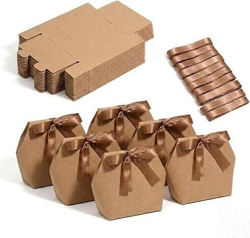 Rowcay Small Gift Boxes with Ribbons, 16 Pack Pink Foldable Empty Gift Boxes for Wedding Party Favors, Cookies, Candy, Jewelry, Small Presents, Gift Packaging and Favor Displays in Kuwait