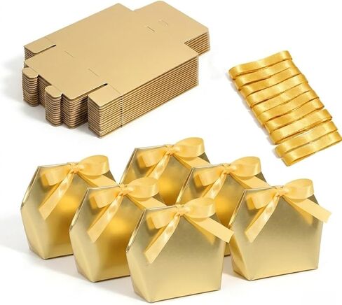 Rowcay Small Gift Boxes with Ribbons, 16 Pack Pink Foldable Empty Gift Boxes for Wedding Party Favors, Cookies, Candy, Jewelry, Small Presents, Gift Packaging and Favor Displays in Kuwait