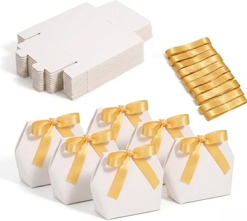 Rowcay Small Gift Boxes with Ribbons, 16 Pack Pink Foldable Empty Gift Boxes for Wedding Party Favors, Cookies, Candy, Jewelry, Small Presents, Gift Packaging and Favor Displays in Kuwait