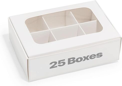 100 pcs Black Mini Truffle Box for 4 Treats with Window and Dividers, Bakery Boxes, 3.5 x 3.5 x 1.57 Inches VERY SMALL Baking Boxes for 4 Treats, Square Truffles Box for Gift Giving in Kuwait
