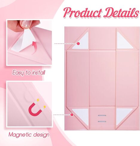 Erinnmy 5 Pack Gift Boxes with Lids,Magnetic Closure Collapsible Gift Box,Pink Proposal Box with Ribbon for Presents,Christms,Mother's Day,Weddings,Bridesmaid Proposal Gifts,10.2x7.3x 3.2 Inch (Pink) in Kuwait