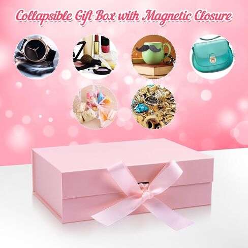 Erinnmy 5 Pack Gift Boxes with Lids,Magnetic Closure Collapsible Gift Box,Pink Proposal Box with Ribbon for Presents,Christms,Mother's Day,Weddings,Bridesmaid Proposal Gifts,10.2x7.3x 3.2 Inch (Pink) in Kuwait
