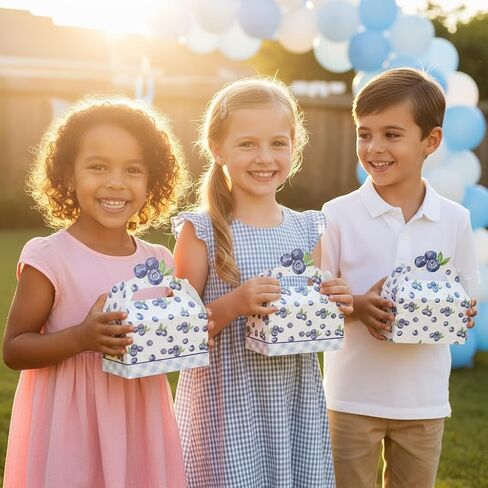 umoni Blueberry Party Favor Treat Box Blueberry Baby Shower Decorations 12PCS Blueberries Birthday Gift Box Berry Checkered Goodie Box for Boys Girls Berry Sweet Theme Party Decor in Kuwait