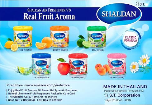 My Shaldan Air Freshener V8 - Squash x8 cans Real Fruit Aroma by ST. Corporation, Japan, Original Classic Formula. in Saudi Arabia