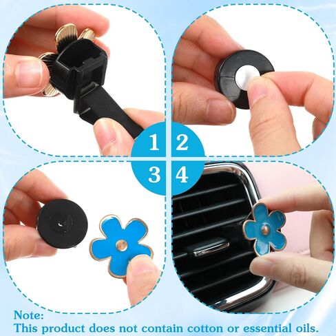 8PCS Flower Vent Clips for Car, Daisy Air Freshener Clip Cute Blue Flower Conditioning Outlet Clip Decorations Interior Decor Accessories for Women (Blue, 3.4cm 3cm 2.3cm 1.2cm) in Kuwait