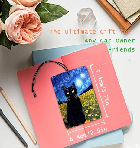 Black Cat Air Freshener Hanging 3Pcs Cute Cats Decortion Car Accessories for Women, Black Cats Lovers Moms Gifts for Women Cat Cars Mirror Decor Interior Aesthetic(Lavender) in Saudi Arabia