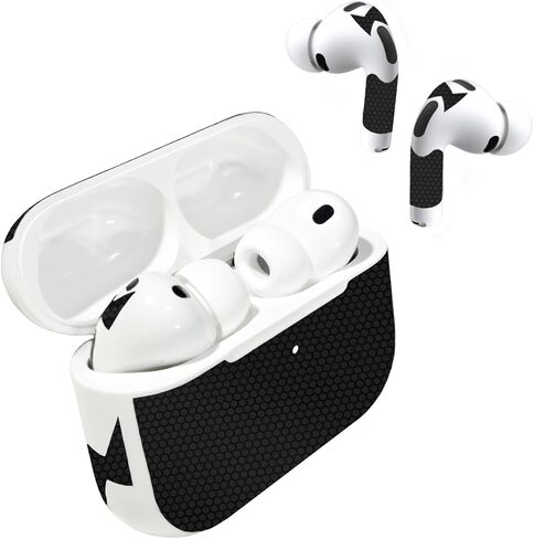 Skin Compatible with AirPods 4 Skin Wrap 3M Carbon Fiber Texture/Sticker/Decal - Flash Icons (Carbon Fiber) in Saudi Arabia