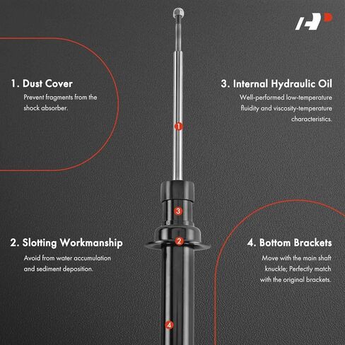 A-Premium Rear Shock Absorber Compatible with BMW 525i 1995 2001-2003, E39 Series 528i 1997-2000, 530i 2001-2003, 540i 1997-2003, Driver and Passenger Side 2-PC Set in Kuwait