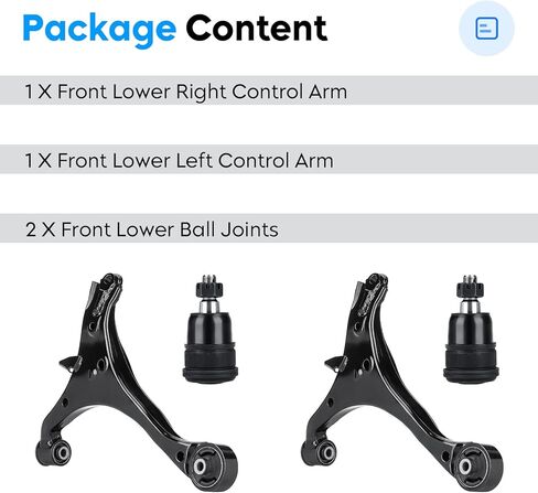 4PCS Front Lower Control Arm & Ball Joint for Honda Civic 01-05 Sedan Coupe, Acura EL 2001-2005 all models, Suspension Kit K640287 K640288 K90332 in Kuwait