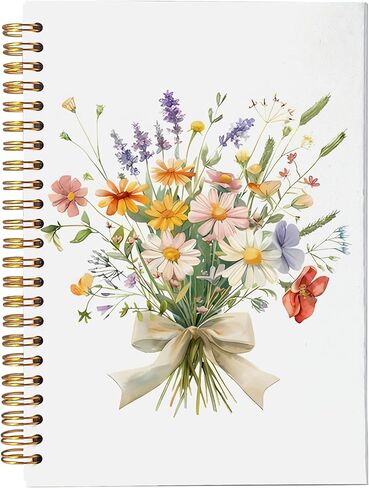 NEGIGA Vintage Boho Floral Notebook Journal, Retro Wildflower Aesthetic Journal for Women, Cottagecore Botanical Notebooks, Boho Office Supplies, Spiral Notebook 5.5x8.3 in Saudi Arabia