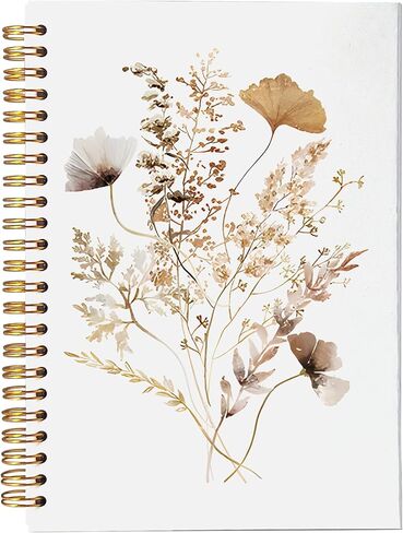 NEGIGA Vintage Boho Floral Notebook Journal, Retro Wildflower Aesthetic Journal for Women, Cottagecore Botanical Notebooks, Boho Office Supplies, Spiral Notebook 5.5x8.3 in Saudi Arabia