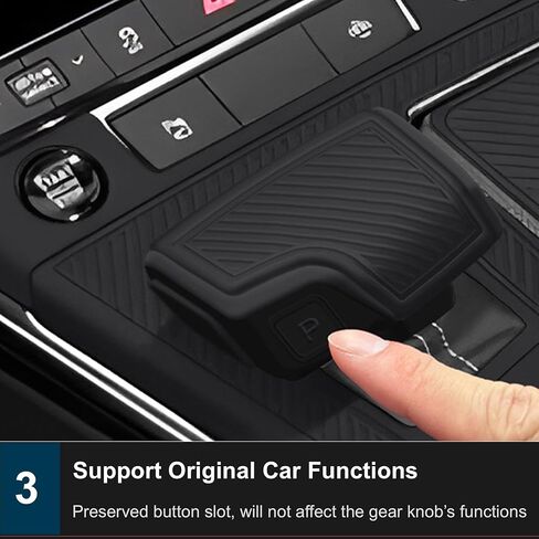Silicone Gear Shift Knob Cover Compatible with Audi Q7 S7 A8 S8 2020-2025, A6 S6 RS6 A7 RS7 2019-2025, RSQ8 2021-2025, Gear Shifter Trim Replacement, Shifter Handle Lever Case for Audi Q7 (Black) in Kuwait
