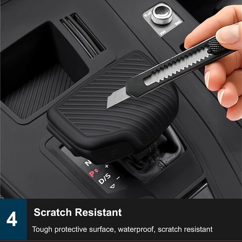 Silicone Gear Shift Knob Cover Compatible with Audi Q7 S7 A8 S8 2020-2025, A6 S6 RS6 A7 RS7 2019-2025, RSQ8 2021-2025, Gear Shifter Trim Replacement, Shifter Handle Lever Case for Audi Q7 (Black) in Kuwait