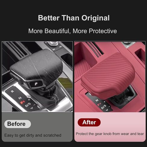 Silicone Gear Shift Knob Cover Compatible with Audi Q7 S7 A8 S8 2020-2025, A6 S6 RS6 A7 RS7 2019-2025, RSQ8 2021-2025, Gear Shifter Trim Replacement, Shifter Handle Lever Case for Audi Q7 (Black) in Kuwait