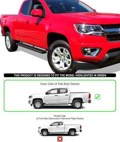 Tuxtreme Running Boards 5-inch Black Compatible with Chevy Colorado GMC Canyon 2015-2026 Crew Cab Stainless Steel (Nerf Bars Side Steps Side Bars) in Saudi Arabia