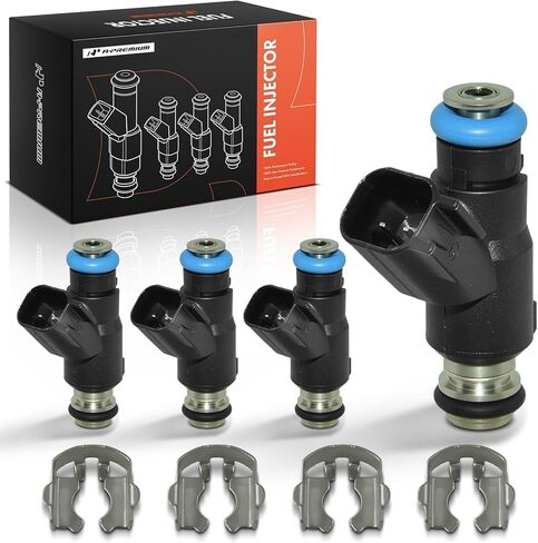 A-Premium 4 Holes Set of 4 Fuel Injectors Compatible with Hyundai Genesis Coupe 2013 2014 L4 2.0L, with Retaining Clip in Kuwait