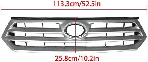 Front Upper&Lower Grille W/Silver Chrome Trim Compatible with 2011 2012 2013 Toyota Highlander in Saudi Arabia