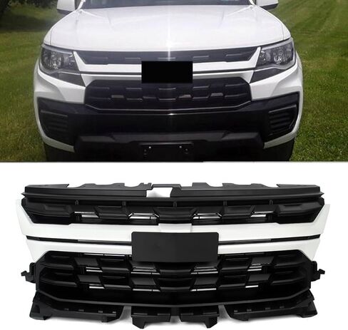 Front Bumper Grill Assembly W/Summit White Trim Compatible with 2021 2022 Chevy Colorado LT Style Pickup Front Radiator Grille Replace for 84896828, 84922758 in Saudi Arabia