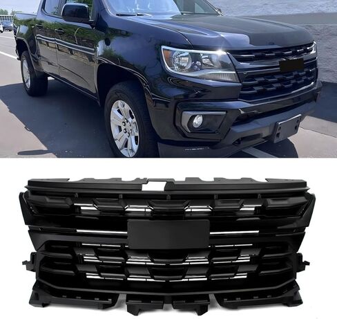 Front Bumper Grill Assembly W/Summit White Trim Compatible with 2021 2022 Chevy Colorado LT Style Pickup Front Radiator Grille Replace for 84896828, 84922758 in Saudi Arabia