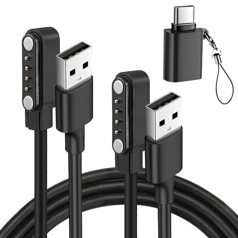 Charger Cable Compatible with PLAUD Note 3.3FT 4 Pin Replacement Magnetic USB Charging Cable for PLAUD Note Voice Recorder Includes Cable Ties Reusable and USB Type-C Adapter in Saudi Arabia