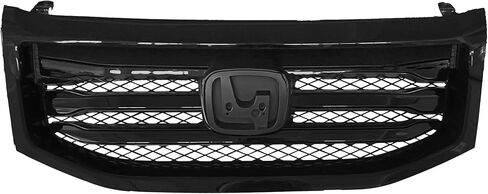 All Black Front Bumper Upper Grill Grille Assembly Compatible with 2012 2013 2014 2015 Honda Pilot 3.5L 75102SZAA11 HO1214102 HO1215102 HO1202108 HO1200210C HO1216109 in Saudi Arabia