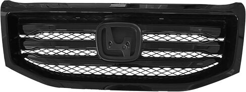 All Black Front Bumper Upper Grill Grille Assembly Compatible with 2012 2013 2014 2015 Honda Pilot 3.5L 75102SZAA11 HO1214102 HO1215102 HO1202108 HO1200210C HO1216109 in Saudi Arabia