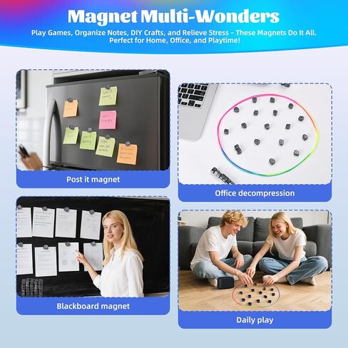Magnetic Chess Game with 80 Travel-Stones, Magnet Game,Magnet Rocks Desk Stress Relief Toy and Fidget Toys Adults,Holiday Stocking Stuffer, Stress Relief Present. in Kuwait