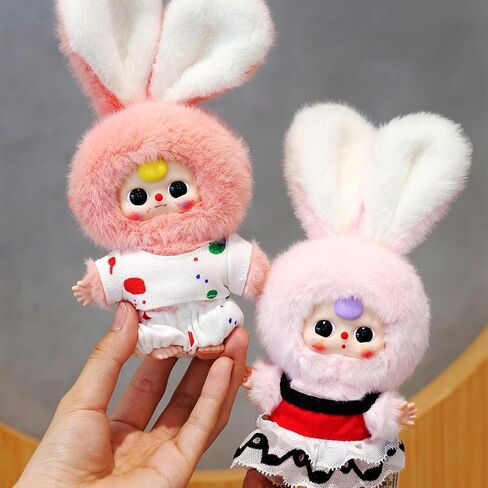 Baby Three Rabbit Macaron Cute Mini Bunny Plush Blind Box 1PC(1 of 14 Possible Styles) Cute Figures Collectible Toys Birthday Gifts (1PC BlindBox) in Saudi Arabia