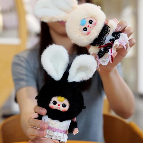 Baby Three Rabbit Macaron Cute Mini Bunny Plush Blind Box 1PC(1 of 14 Possible Styles) Cute Figures Collectible Toys Birthday Gifts (1PC BlindBox) in Saudi Arabia
