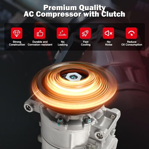 cciyu Air Conditioning Compressor Fit for Audi A3 Q3 Q7 TT 1.4L 1.8L 2.0L 2006-2018 Replaces AC Compressor for Car in Kuwait