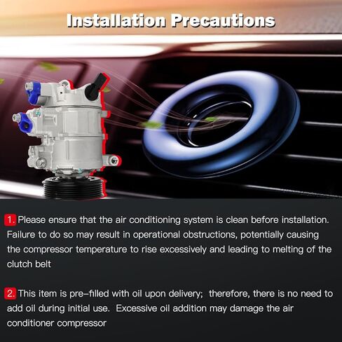 cciyu Air Conditioning Compressor Fit for Audi A3 Q3 Q7 TT 1.4L 1.8L 2.0L 2006-2018 Replaces AC Compressor for Car in Kuwait