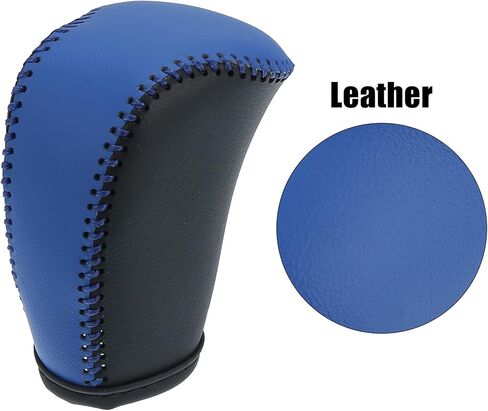 X AUTOHAUX Car Faux Leather Black Blue Gear Shift Knob Cover Protector for Honda 10th Civic 2016 2017 2018 2019 2020 Blue Line in Kuwait