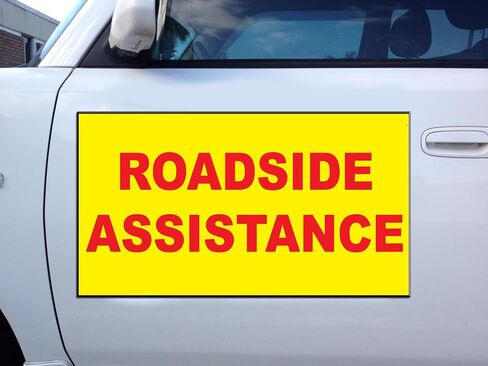 Fastasticdeals Roadside Assistance Yellow Background Car Door Magnets Magnetic Signs-Qty 2/9 x 12 Inches in Kuwait