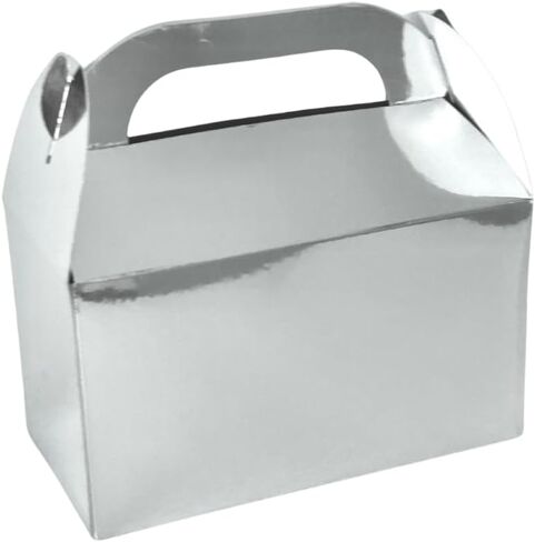 A Little Extra Co Silver party treat box – 25 Pack Silver Metalic Paper Box 6.2 x 3.6 x 3.4 Inches for Candy, Parties, Goddie Candy Bag, Boxes for Wedding, Birthday, Hollidays in Saudi Arabia
