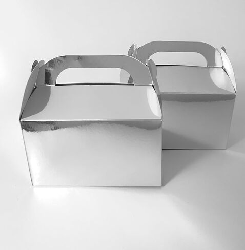 A Little Extra Co Silver party treat box – 25 Pack Silver Metalic Paper Box 6.2 x 3.6 x 3.4 Inches for Candy, Parties, Goddie Candy Bag, Boxes for Wedding, Birthday, Hollidays in Saudi Arabia