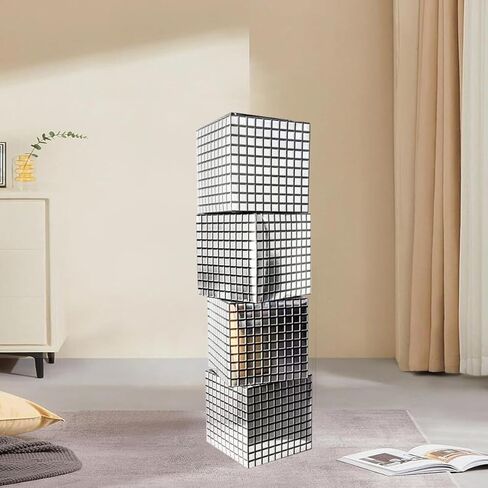 Balloon Boxes，4 Pcs Disco Style Cube Paper Boxes for Party Decoration，Holiday Party Decor Square Boxes, Event Celebration Scene Props in Saudi Arabia