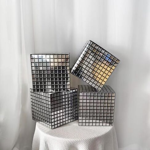 Balloon Boxes，4 Pcs Disco Style Cube Paper Boxes for Party Decoration，Holiday Party Decor Square Boxes, Event Celebration Scene Props in Saudi Arabia