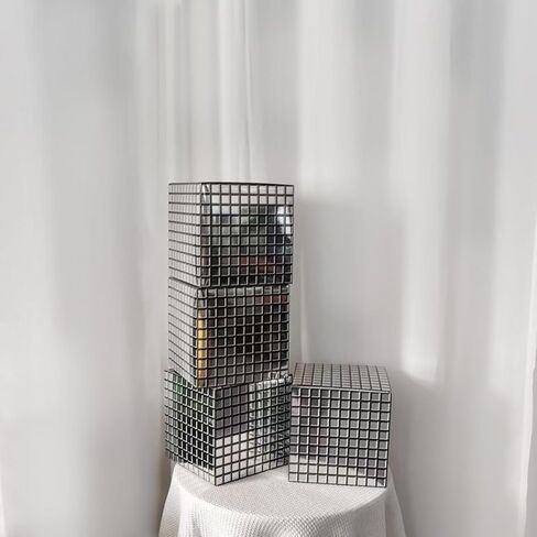 Balloon Boxes，4 Pcs Disco Style Cube Paper Boxes for Party Decoration，Holiday Party Decor Square Boxes, Event Celebration Scene Props in Saudi Arabia