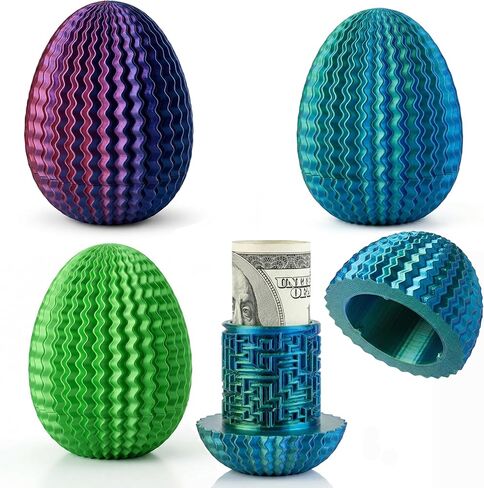 Vernargoo 3 Pack Egg Mystery Puzzle with Hidden Compartment – Plastic Money Box & Puzzle Box for Cash Gift, Brain Teaser Puzzles, Birthday Money Pull Box, Puzzle Storage Cash Box Gift Box in Saudi Arabia