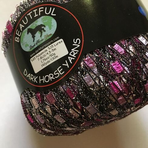 Orchid Glitz Ladder Ribbon Yarn Dark Horse Beautiful #B114 Lilacs Pinks Silver Metallic Ladder in Saudi Arabia