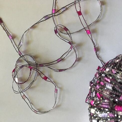 Orchid Glitz Ladder Ribbon Yarn Dark Horse Beautiful #B114 Lilacs Pinks Silver Metallic Ladder in Saudi Arabia