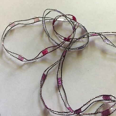 Orchid Glitz Ladder Ribbon Yarn Dark Horse Beautiful #B114 Lilacs Pinks Silver Metallic Ladder in Saudi Arabia