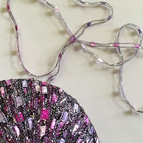 Orchid Glitz Ladder Ribbon Yarn Dark Horse Beautiful #B114 Lilacs Pinks Silver Metallic Ladder in Saudi Arabia