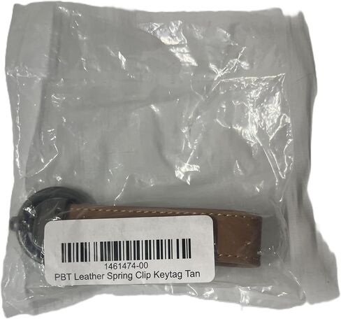PETERBILT Premium Leather Spring Clip Keychain, Tan Brown with Logo, Pewter Color Metal Ring Attachment in Kuwait