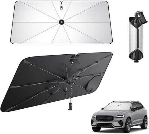 Windshield Sunshade Umbrella for 2021-2026 Chevy Tahoe - [Upgraded Suction Cup] Sun Shade Umbrella for 2021-2026 Tahoe Accessories - Front Window Heat Insulation Interior Protection in Saudi Arabia