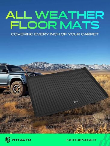 YHTAUTO Cargo Mat Compatible with Cadillac Escalade ESV & Chevrolet Suburban & GMC Yukon XL, TPE Floor Liners All-Weather Protection Custom Fit, Cargo Mat, Black in Kuwait